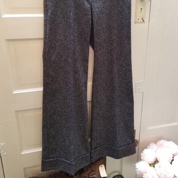 CAbi Charcoal Grey Tweed Flecked Wide Legged Cuffed Trousers Style  # 230 * Size - Picture 3 of 14